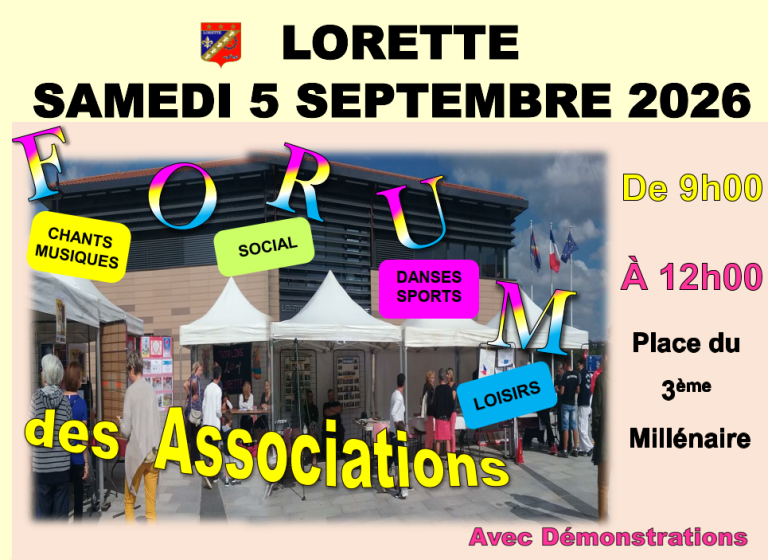Invitation au Forum des Associations de la Ville de Lorette